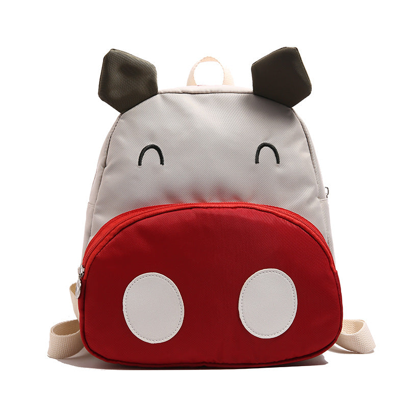 Women's Tricolor Patch Pig Korean Cute Wild Backpacks
