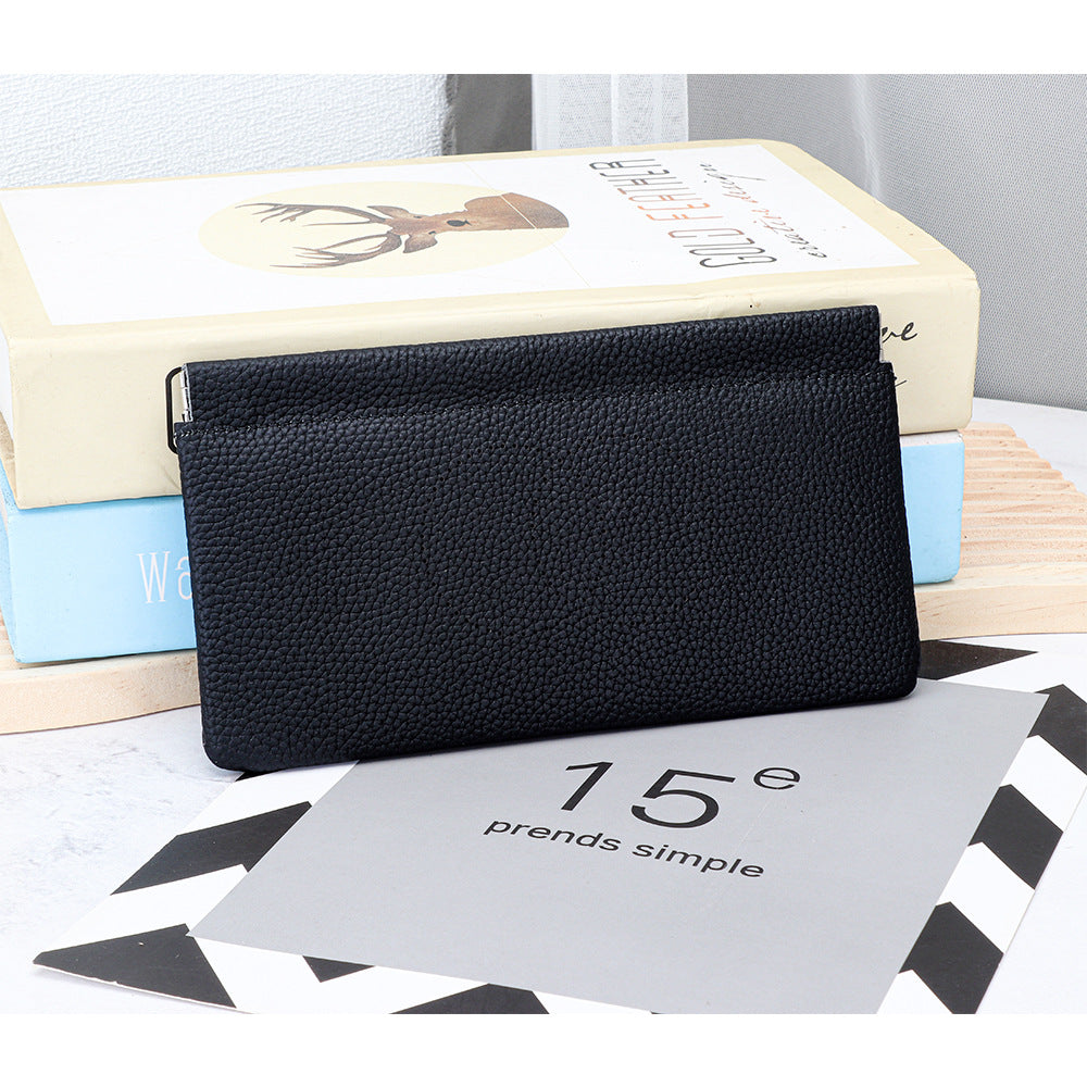 Women's Pure Top Layer Long Cowhide Large Capacity Soft Leather Mobile Ladies Wallet