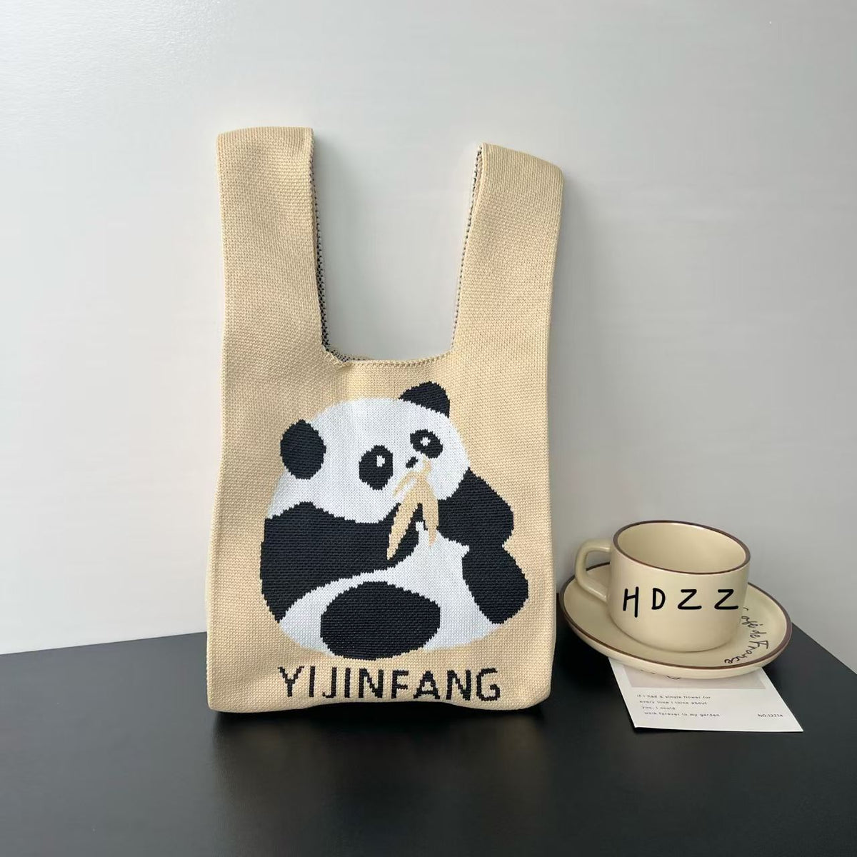 Women's Cute Panda Knitted Gift Niche High-grade Women's Handbag