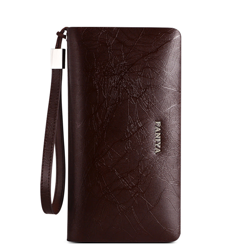 Men's Fanya Long Zipper Leather Multifunction Cattlehide Men's Wallets