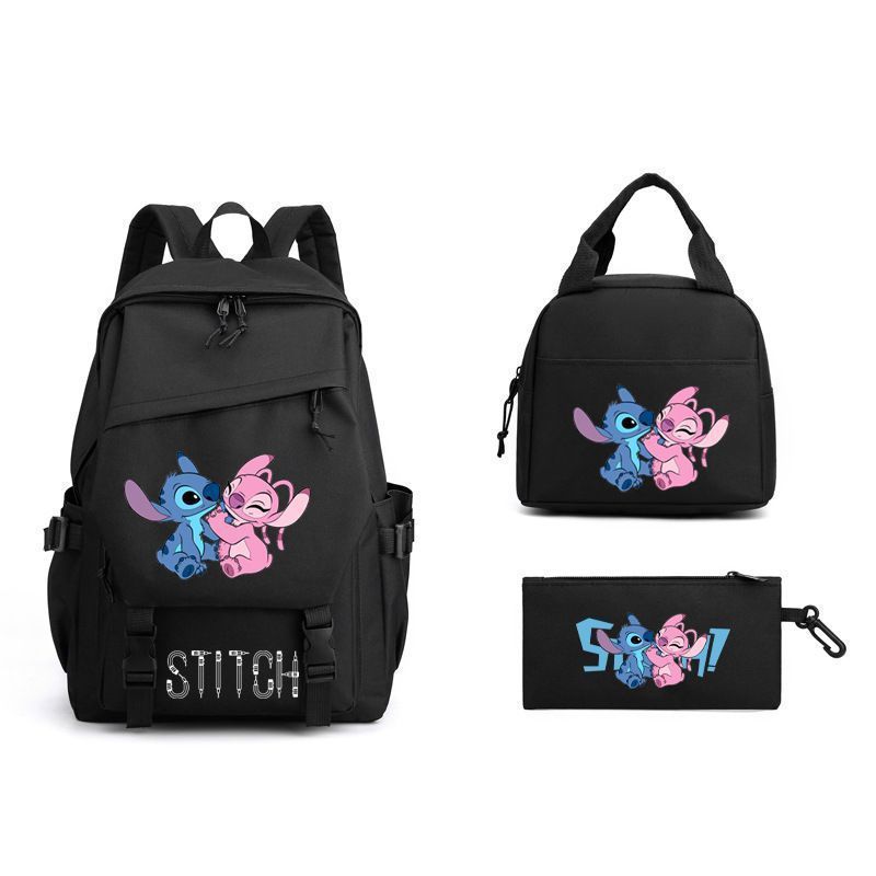 Star Stitch Lunch Pencil Three-piece Set Middle School Students' Schoolbags