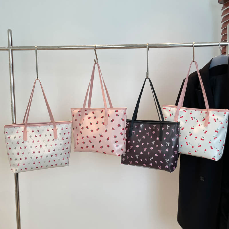 Fresh Printed Large Capacity Female Stylish Good Texture Shoulder Bags