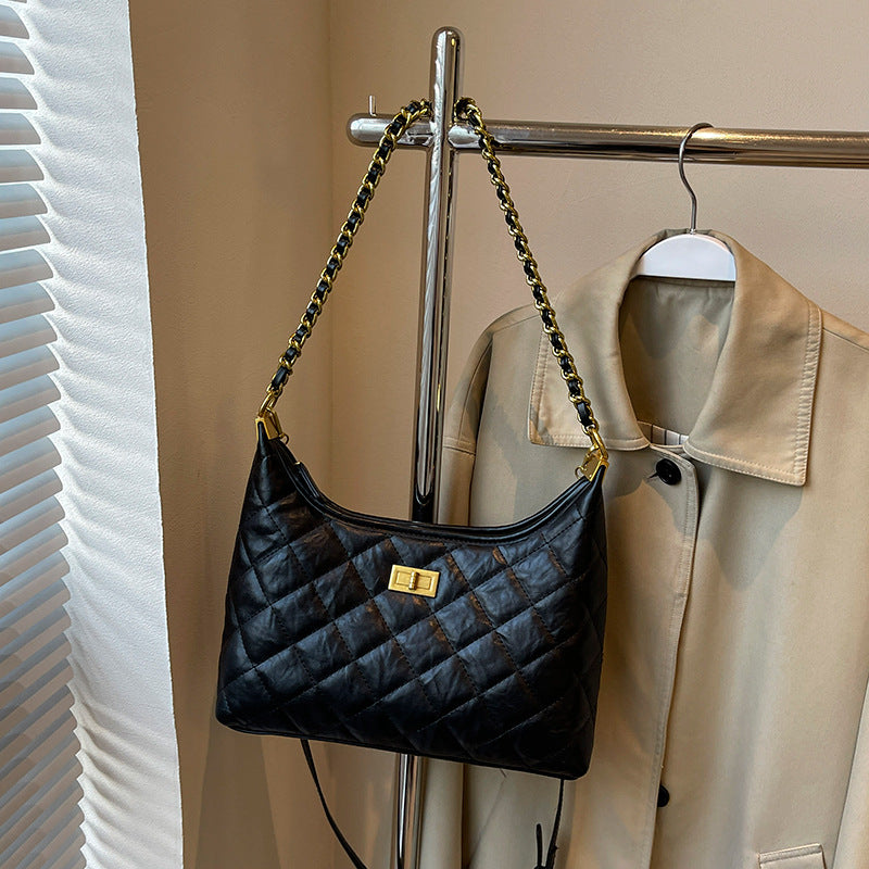 Women's Summer Leather Rhombus Chain Elegant High Women's Messenger Bag
