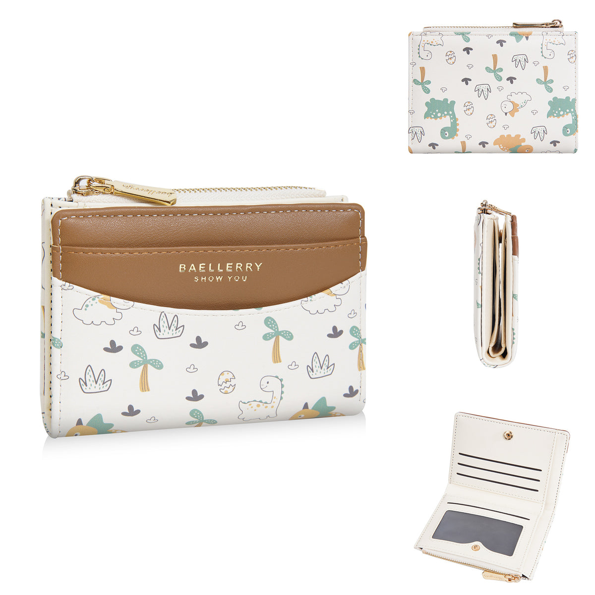 Women's Fashion Dinosaur Printed Niche Zipper High Sense Card Holder