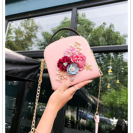 Women's Trendy Fashion Flower Chain Mini Crossbody Bags