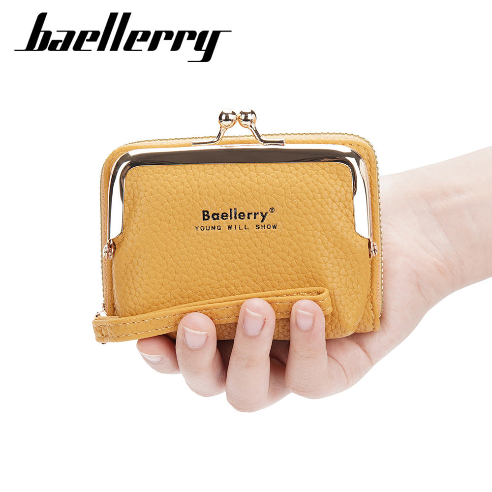 Women's Portable Zipper Expanding Mini Mouth Ladies Wallet