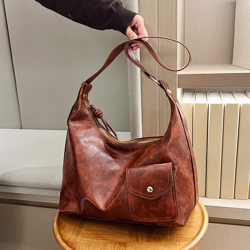 Women's Retro Large Capacity Fashion Texture Commuter Women's Messenger Bag