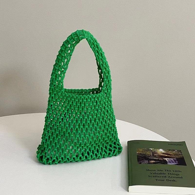 Handmade Woven Cotton String Hollow Style Fresh Bags