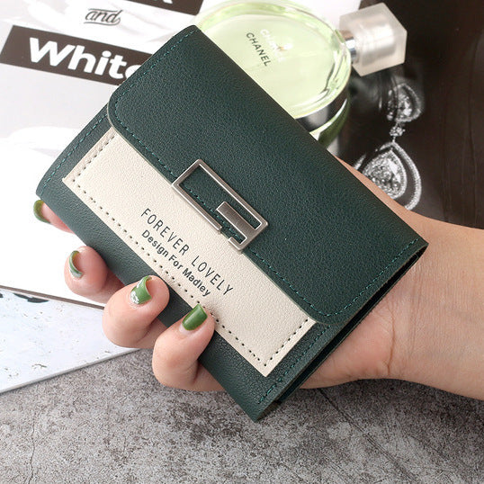 Women's Short Korean Fashionable Folding Personality Cute Ladies Wallet