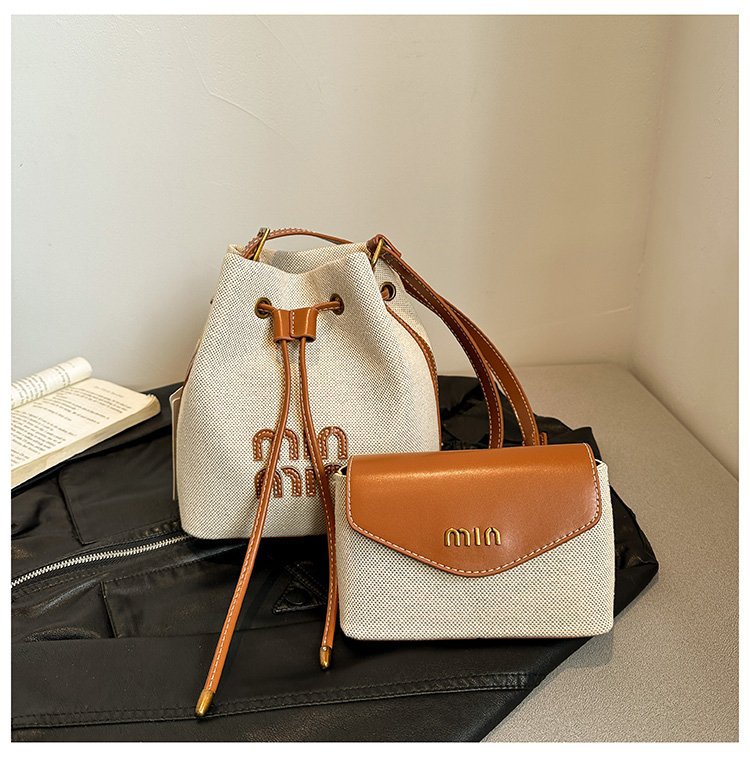 Women's Drawstring Canvas Fashion Super Popular Bucket Bags