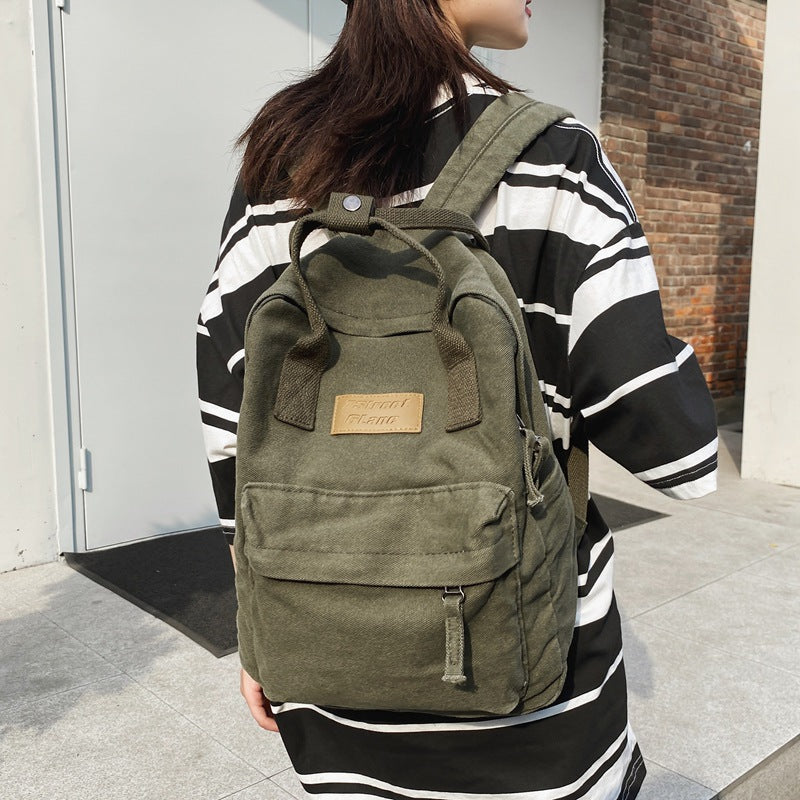 Women's & Men's & Canvas Large Capacity High College Backpacks