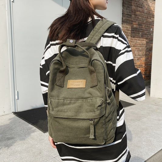 Women's & Men's & Canvas Large Capacity High College Backpacks