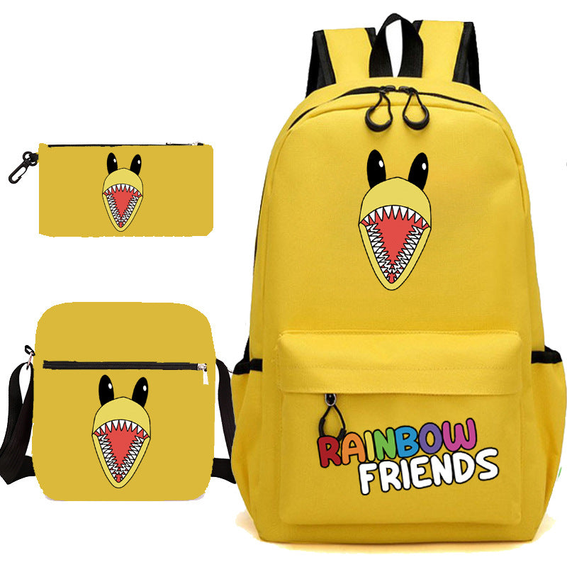 Rainbow Friends Game Pencil Three-piece Set Elementary School Students' Schoolbags