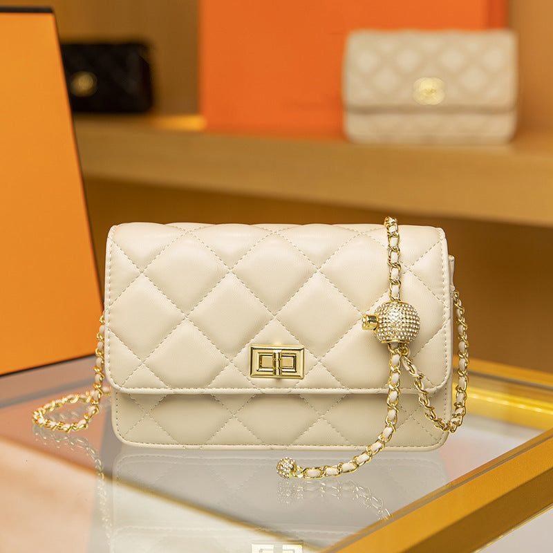 Trend Classic Style Rhombus Chain Golden Crossbody Bags