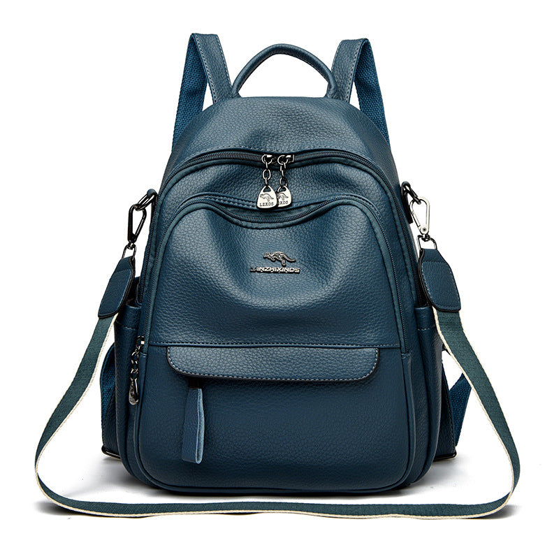 Women's Kangaroo Large Capacity Mom Soft Leather Backpacks