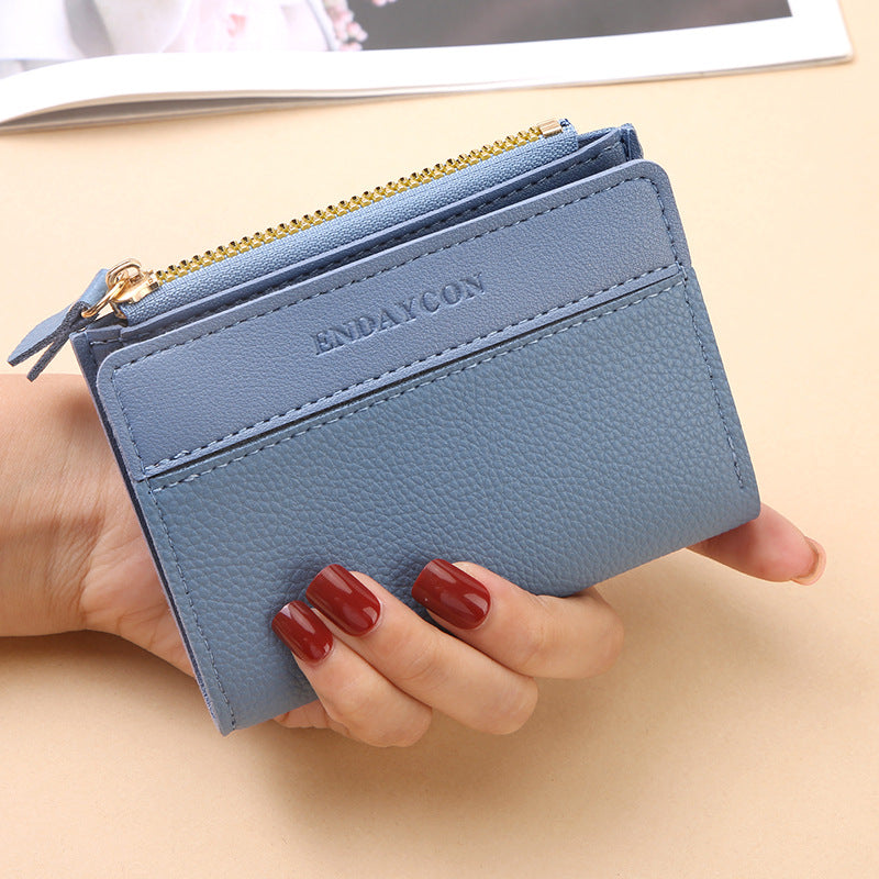 Women's Short Zip Versatile Abrasive Multiple Slots Ladies Wallet