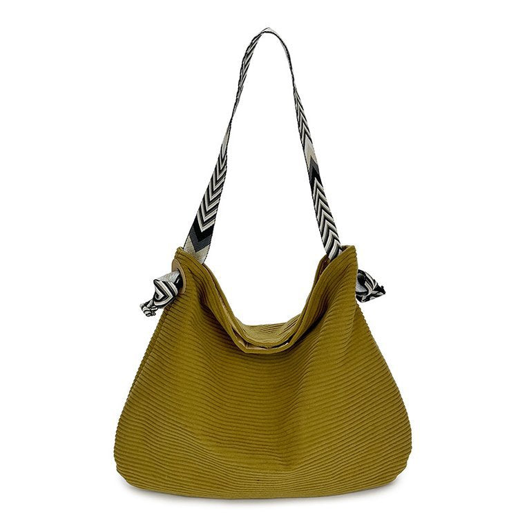Women's Idle Style Large Capacity Underarm Corduroy Easy Women's Shoulder Bag