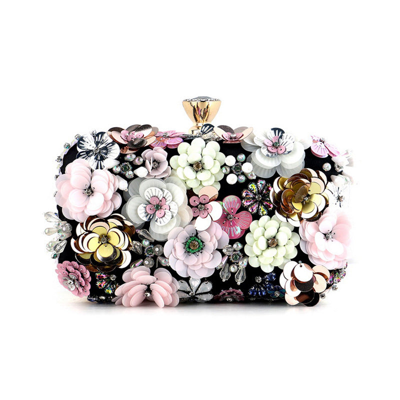 Women's Dinner Fashion Handmade Flower Sequins Wedding Handbags