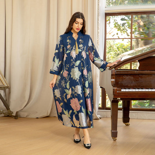 Women's Muslim Sequined Embroidered Robe Fashion Tassel Clothing