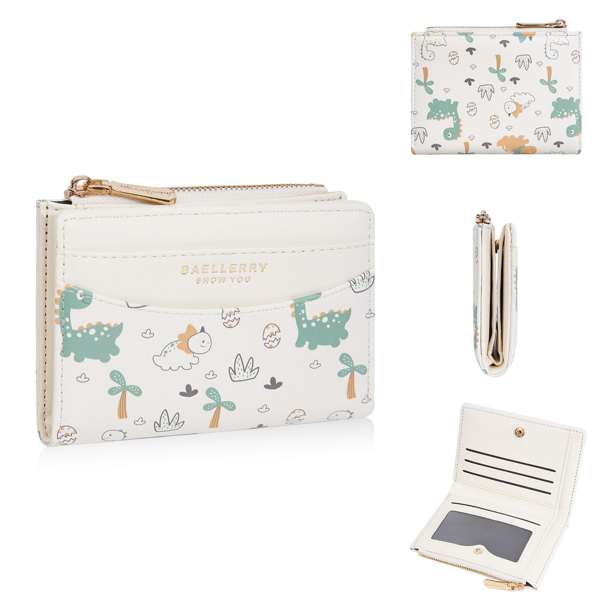Women's Fashion Dinosaur Printed Niche Zipper High Sense Card Holder