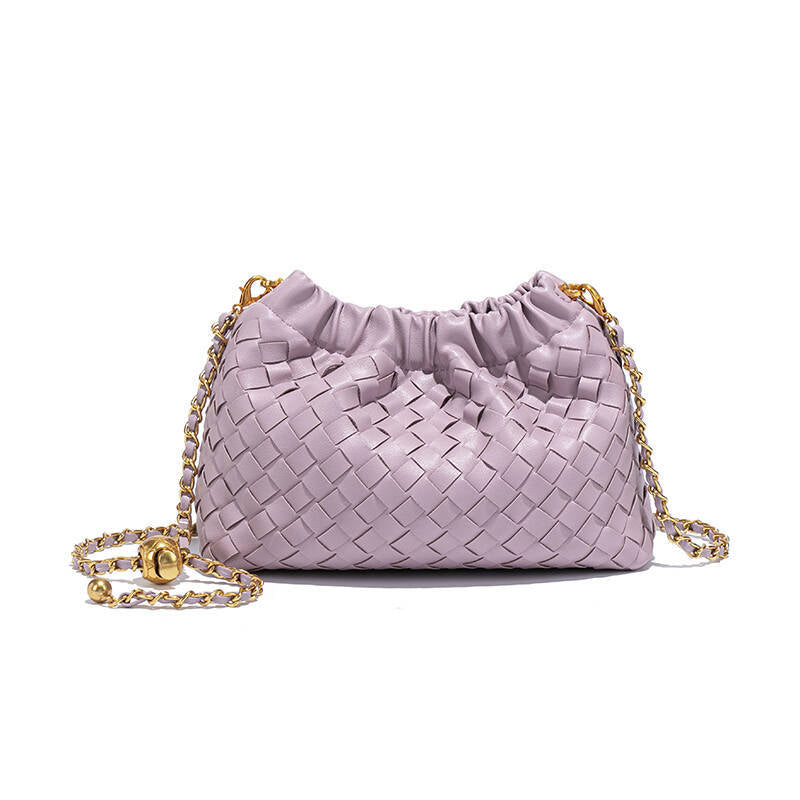 Women's Pleated Cloud Fashion Golden Ball Hand-woven Bags
