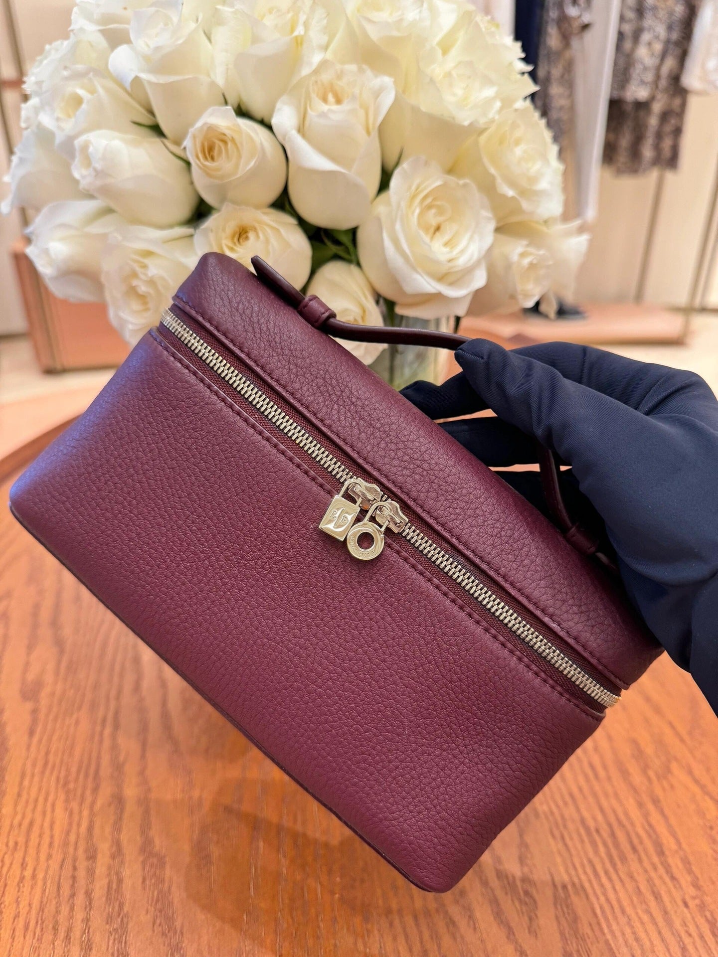 Women's Genuine Leather Lunch Box Lychee Pattern Handbags