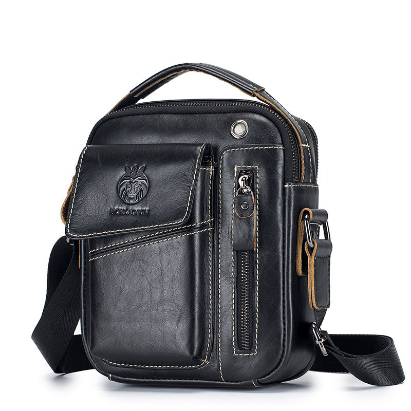 Men's First Layer Cowhide Retro Leather Packet Men's Shoulder Bags