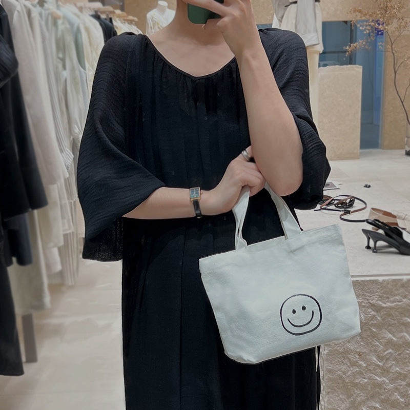 Style Smiley Canvas Simple Printed Smiling Handbags
