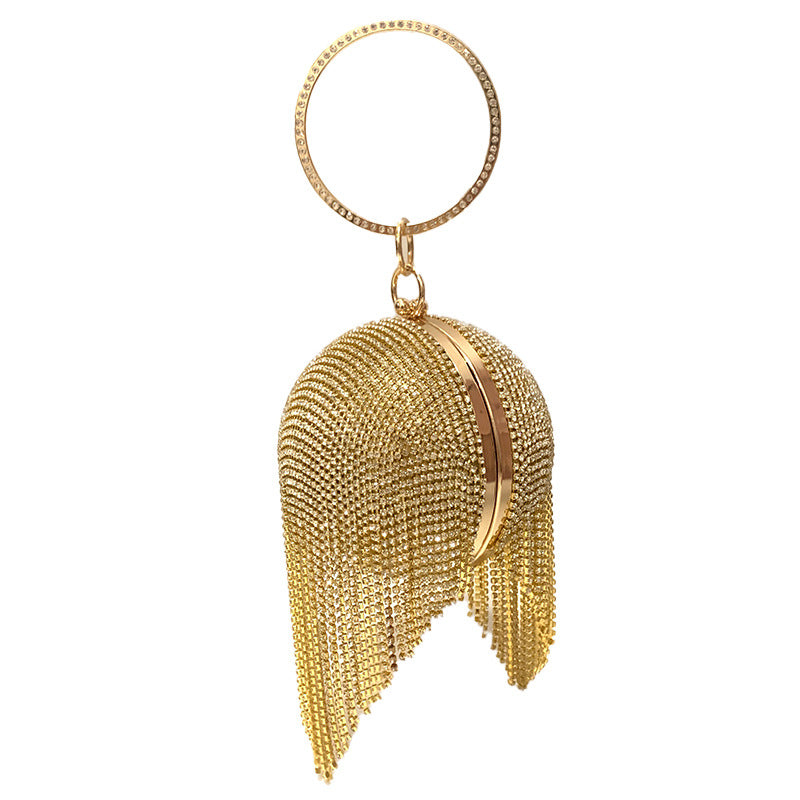 Lady Style Diamond Wear Round Shiny Party Wedding Crystal Evening Bags