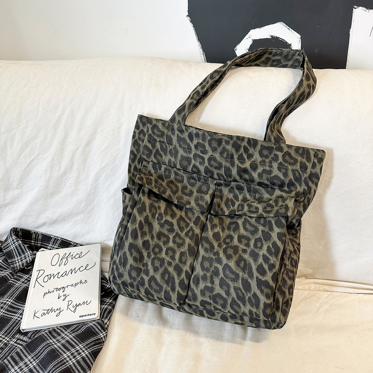 Women's Canvas Fashion Large Capacity Commute Leisure Tooling Women's Shoulder Bag