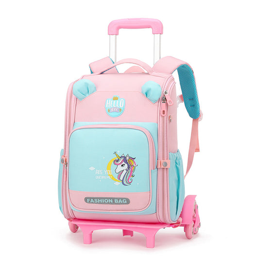 Children's Large Capacity Boys Two-wheel Six-wheel Primary Elementary School Students' Schoolbags