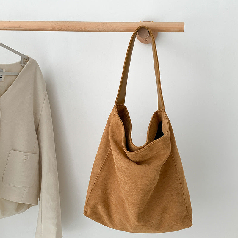 Women's Autumn Large Capacity Textured Korean Style Tote Bags