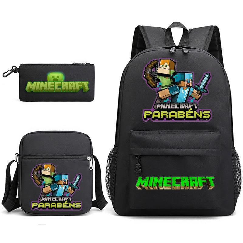 Hot Game My World Creeper Pencil Backpacks