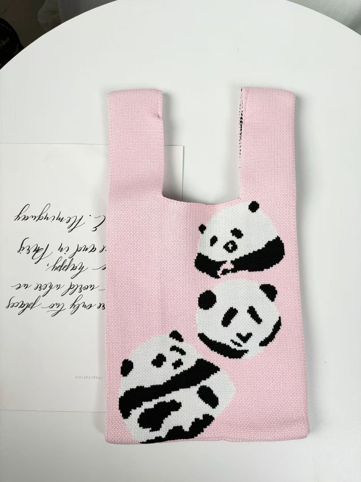 Women's Cute Panda Knitted Gift Niche High-grade Women's Handbag