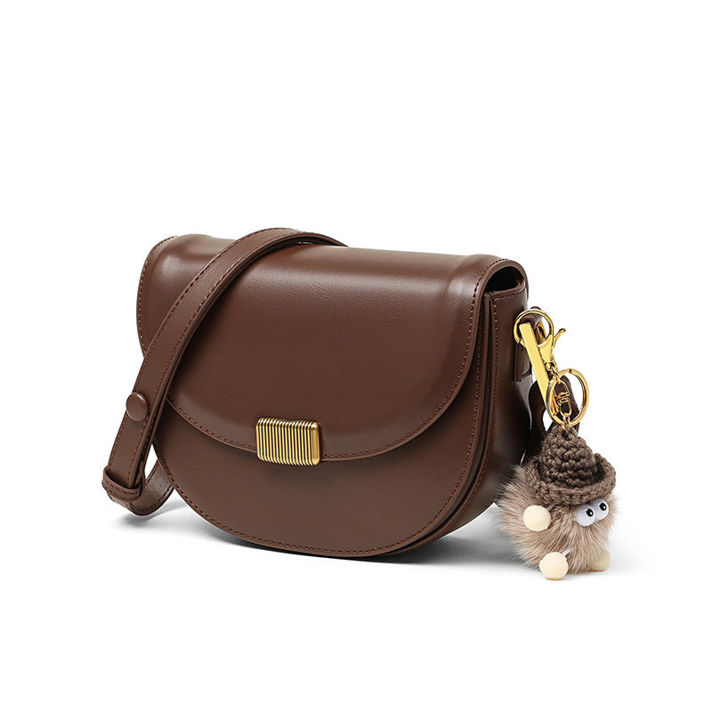 Women's Genuine Leather Saddle Underarm High-grade Women's Messenger Bag