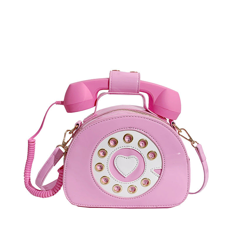 Colorful Personalized Creative Telephone Funny Patent Handbags