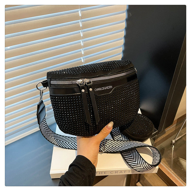 Light Diamond Trendy Grace Large Capacity Rhinestone Women's Shoulder Bag