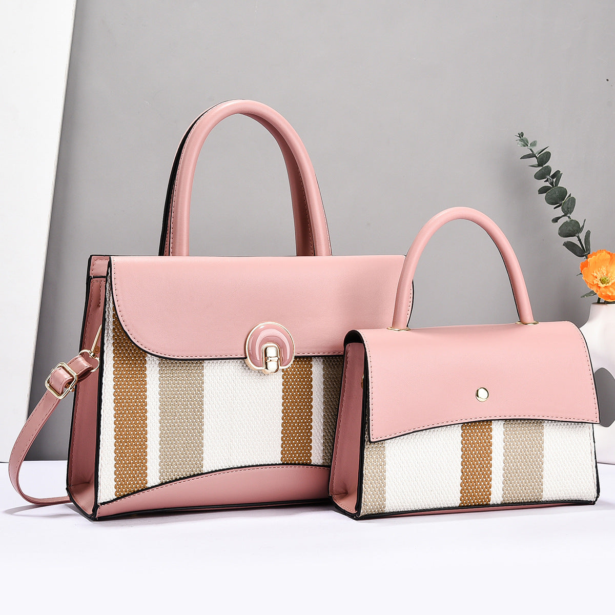 Women's Graceful Korean Style Fashionable Exquisite Big Handbags