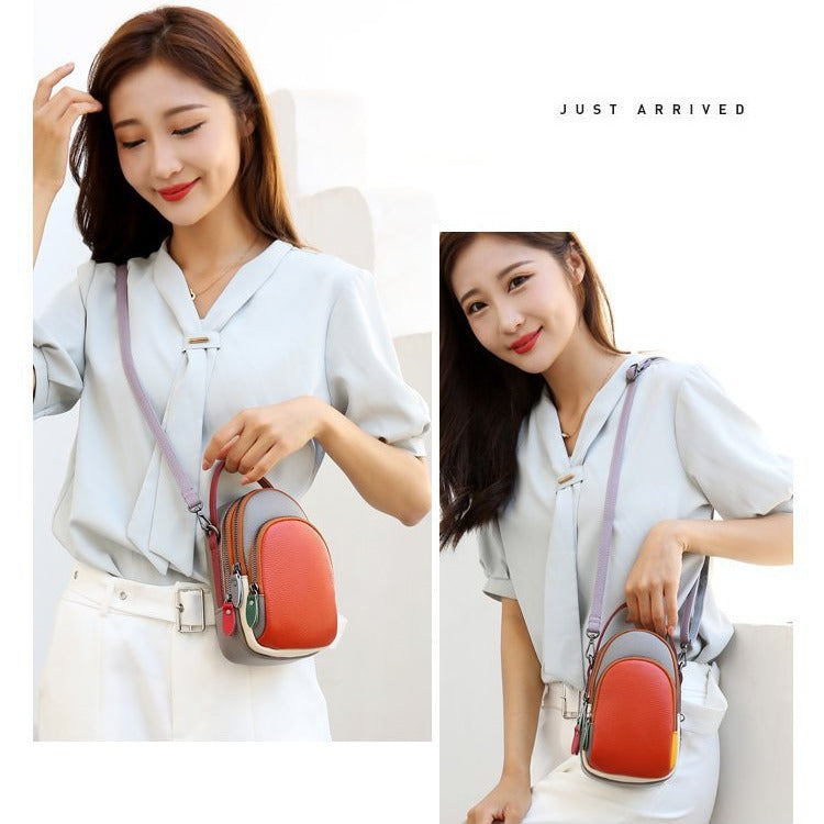 Women's Cow Leather Candy Color Korean Mini Shoulder Bags