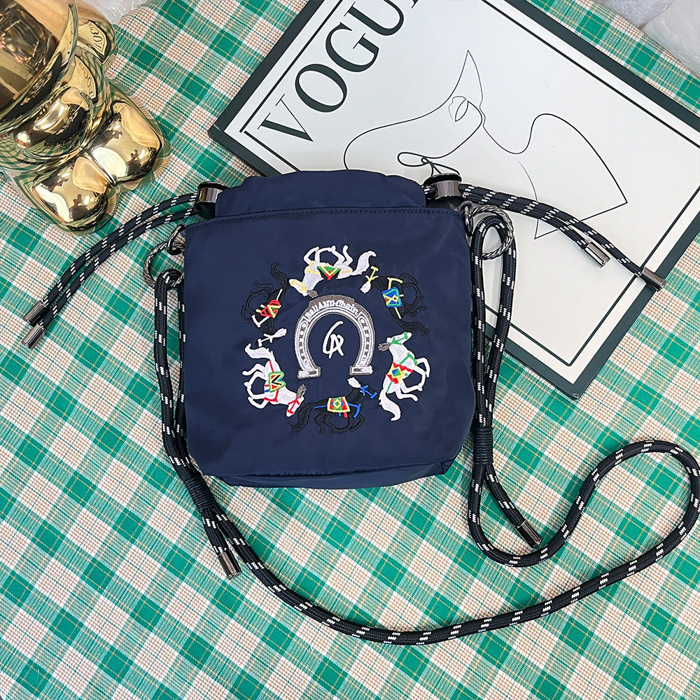 Style Embroidery Cartoon Female Cute Wild Women's Messenger Bag
