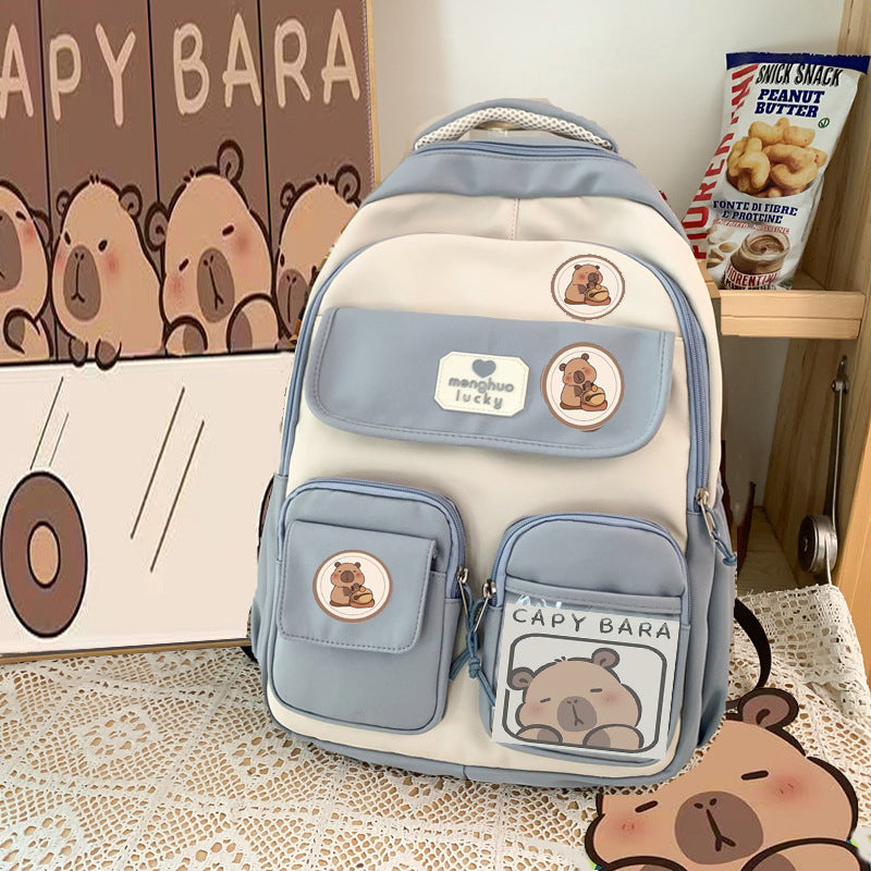 Capybara Good-looking College Style Large Capacity Elementary School Students' Schoolbags