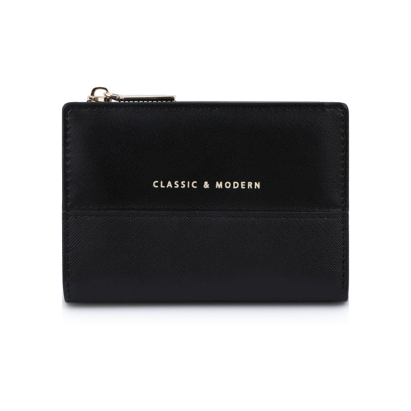 High-grade Folding Stitching Fashion Korean Style Coin Purses
