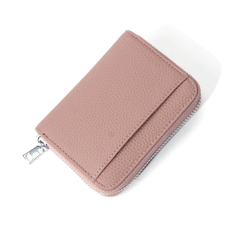Women's First Layer Cowhide Short Leather Compartment Ladies Wallet