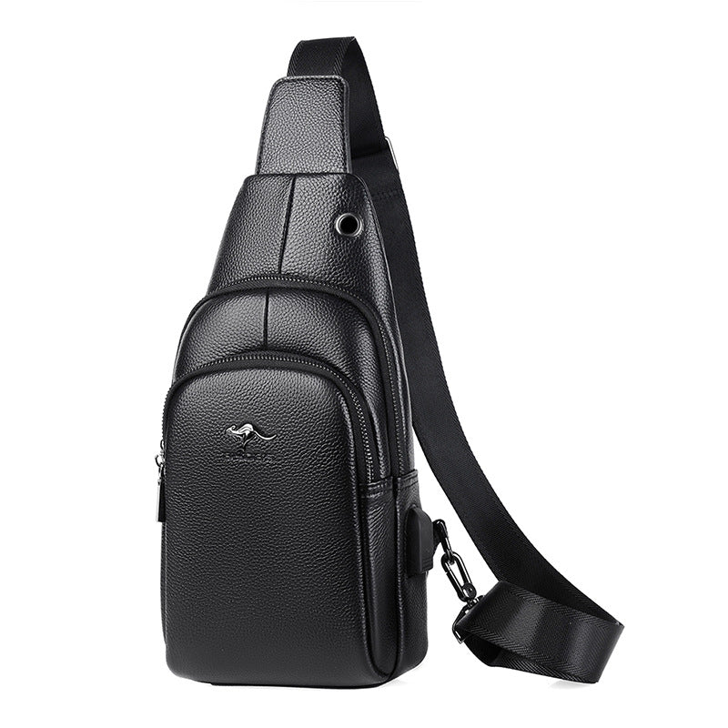 Men's Genuine Leather Fashion Multifunctional Waterproof Hard-wearing Men's Shoulder Bags