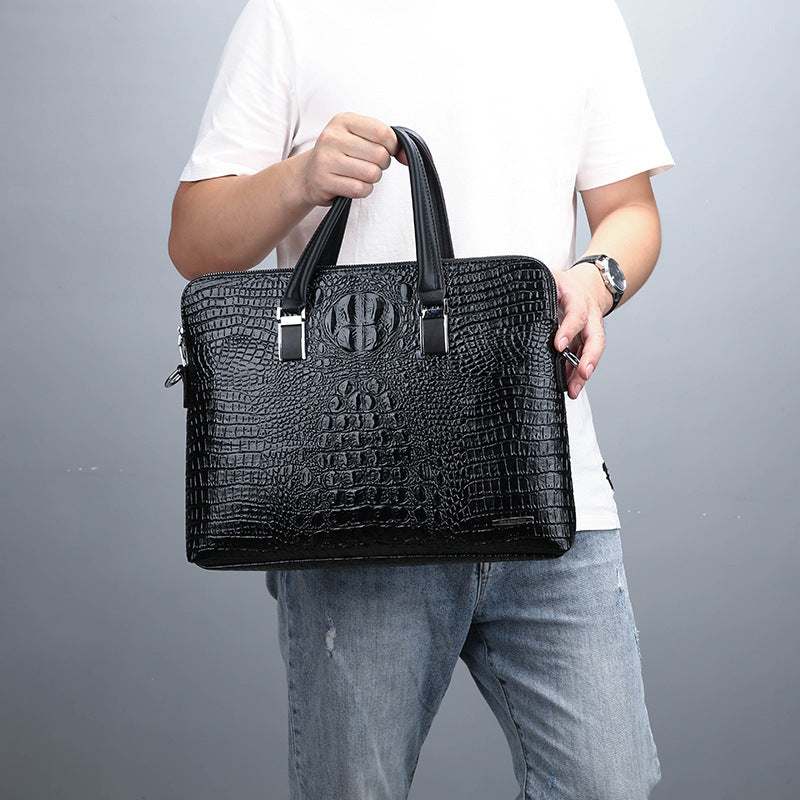 Men's Fashion Business Alligator Print Document Computer Men's Briefcases
