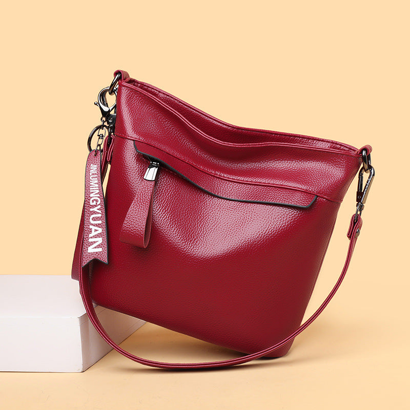 Women's Fashionable Korean Style Soft Leather Large Capacity Crossbody Bags