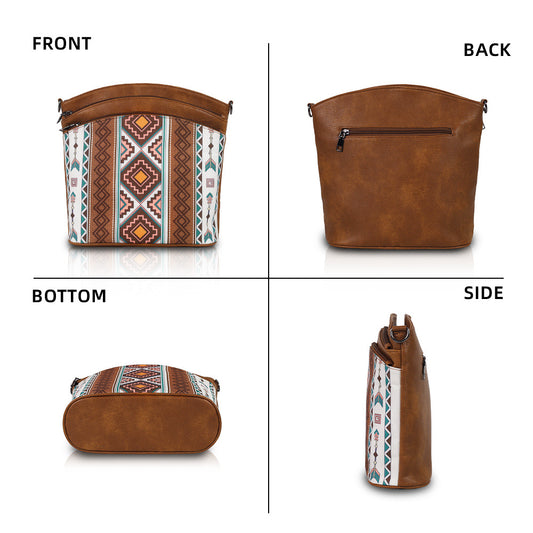 Bohemian Ethnic Style Two-piece Canvas Zipper Crossbody Bags