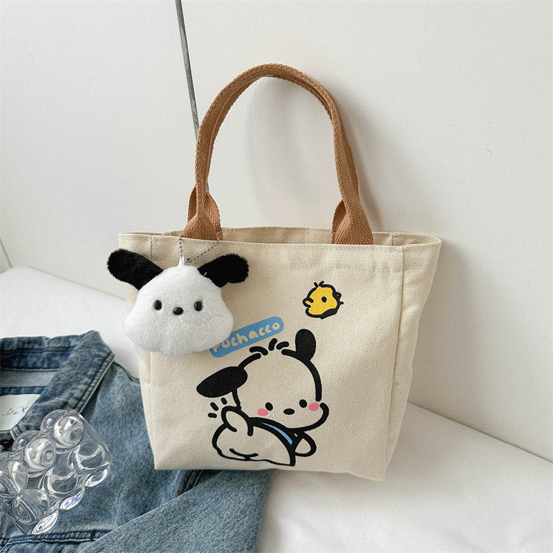 Canvas Cute Style Commuting Hand Lunch Design Women's Handbag