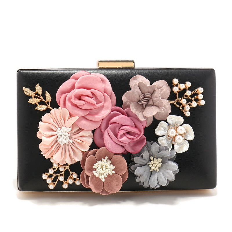 Women's Fashion Flower Dinner Temperament Banquet Clutch All Evening Bags