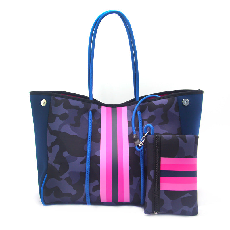 Leopard Print Printed Black Portable Beach Shoulder Bags